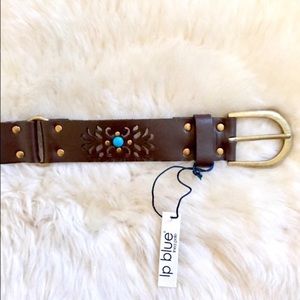 Linea Pelle Brown Cutout Detail Leather Belt